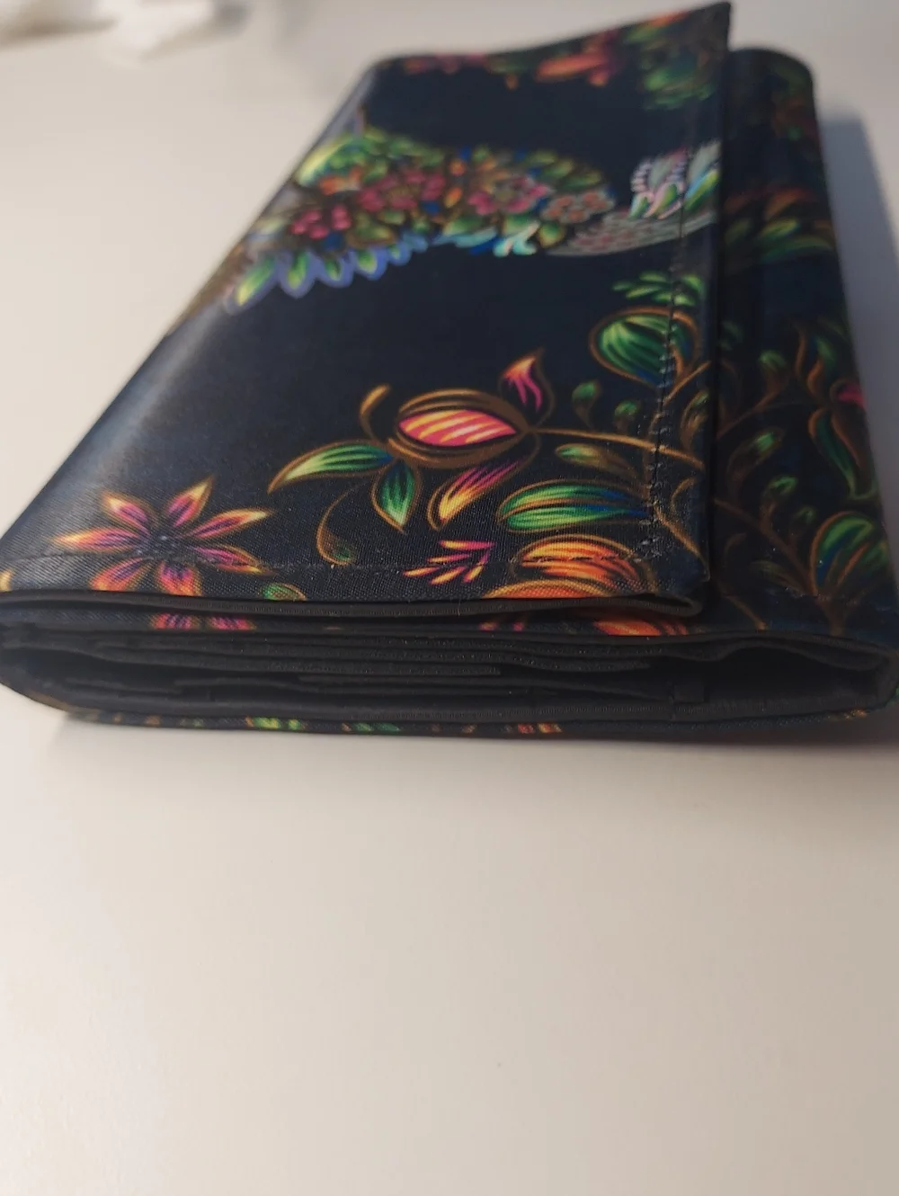 Ay Guey Humming Bird 8" Tri-fold Accordion Wallet Gold Foil Floral Mexican - Picture 8 of 12